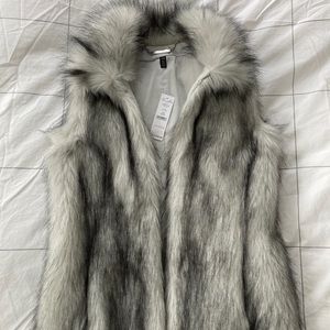 White House Black Market fur vest